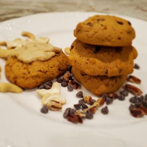pumpkin cookies stacked