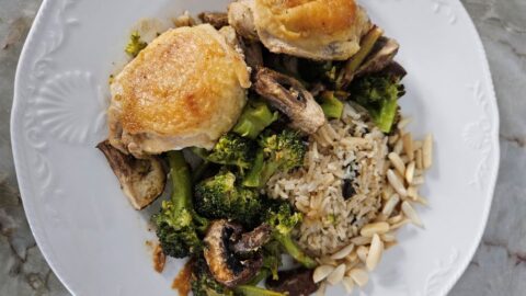 chicken broccoli mushroom dinner cooked